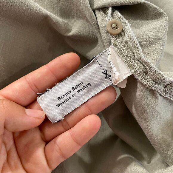 Madewell Utility Button Down Shirt Medium | Khaki Green Casual Long Sleeve Top - Picture 8 of 11